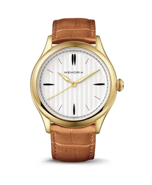 Memoria as gedenkhorloge Lux Gold Cognac Brown