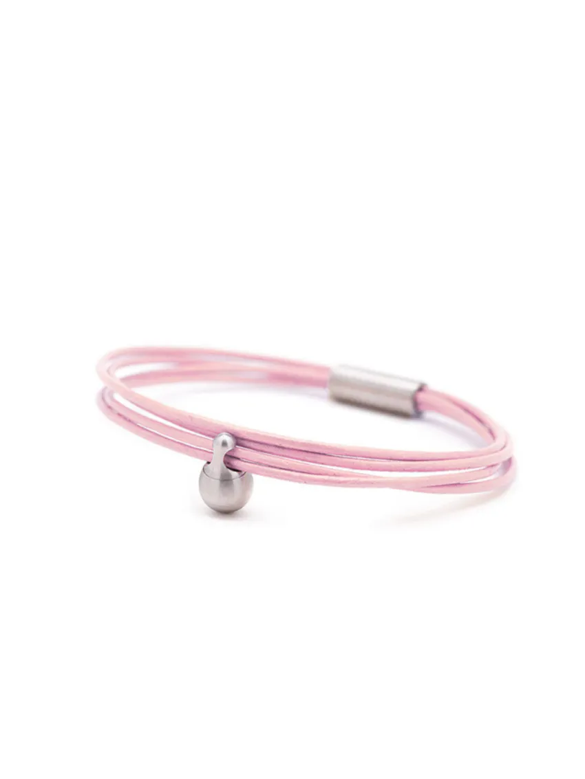 Charm as armband / assieraad roze edelstaal tadblu
