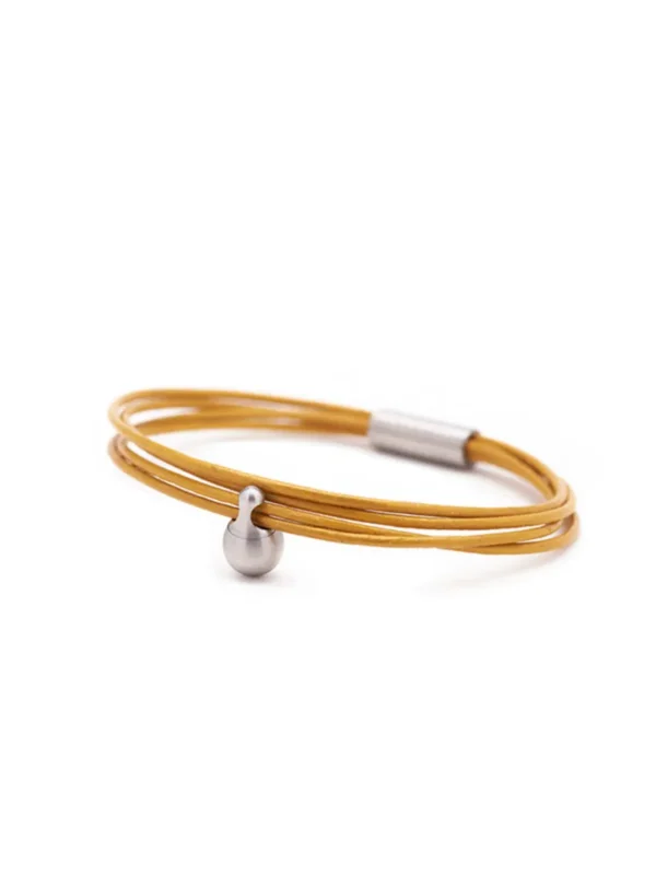 tb-cl8 Charm as armband / assieraad geel edelstaal tadblu