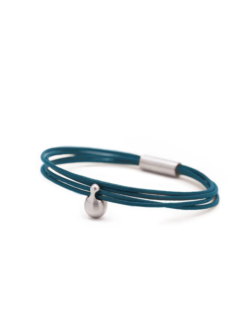 Charm as armband / assieraad petrol edelstaal tadblu