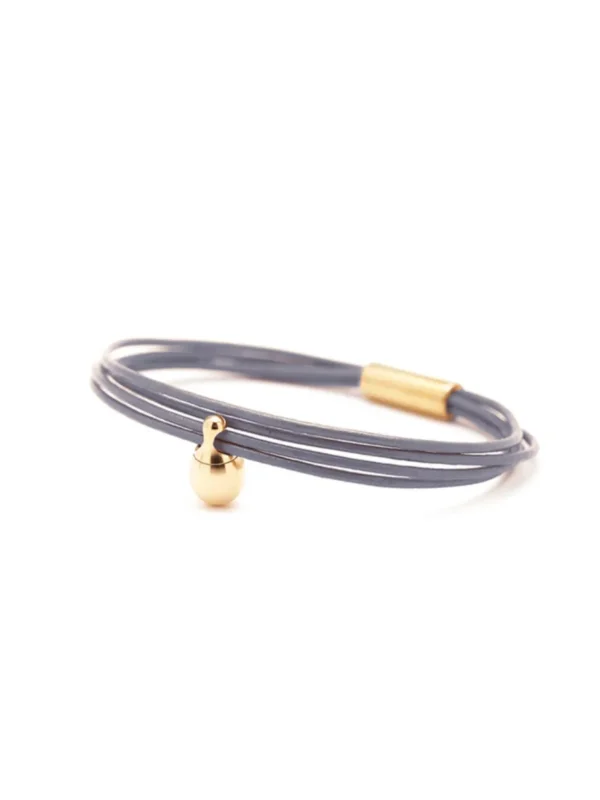 Charm as armband / assieraad grijs goud tadblu