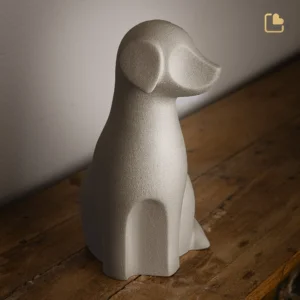 Hond porseleinen dierenurn bruin zij