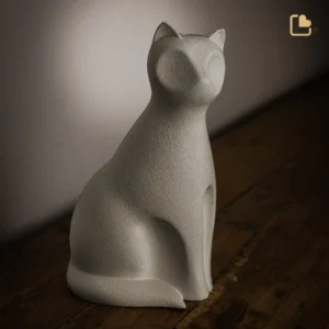 Kat porseleinen dierenurn bruin profile