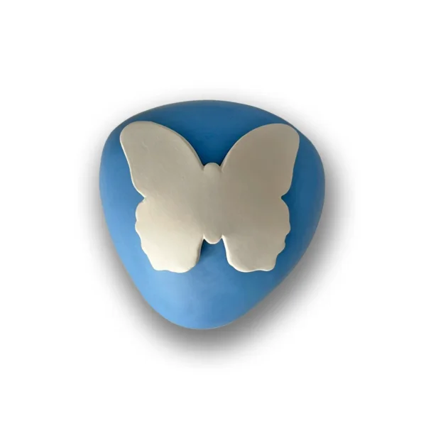 Keramische kinderurn Vlinder blauw