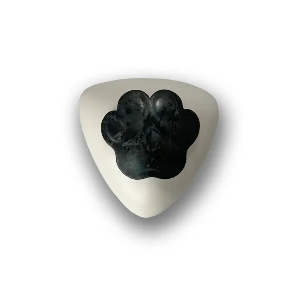 Keramische dierenurn met pootafdruk boven