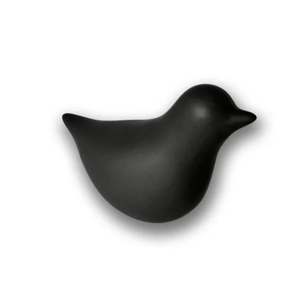 Keramische mini-urn vogel donkergrijs