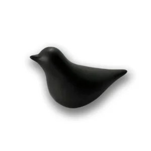 Keramische mini-urn vogel donkergrijs profil