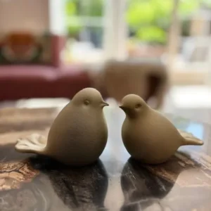 Mini urn vogel mat goud kristalglas sfeer