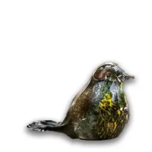 Mini urn vogel natuur donker kristalglas