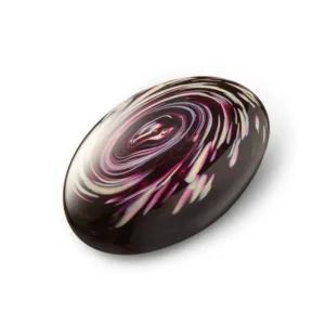 Pebble mini-urn ovaal aubergine taupe kristalglas