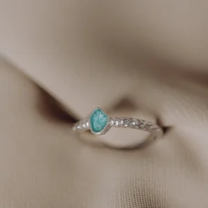 Memento as ring/assieraad zilver met groen