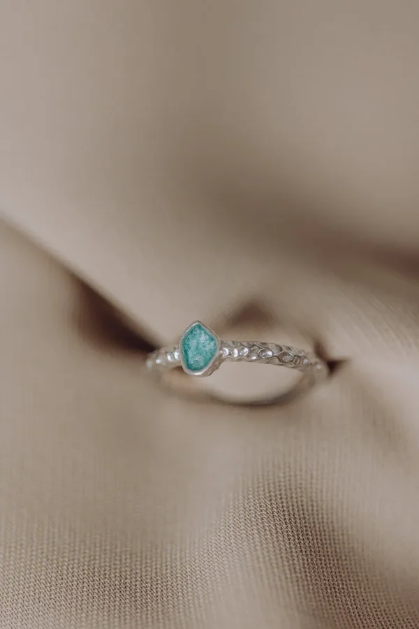 Memento as ring/assieraad zilver met groen