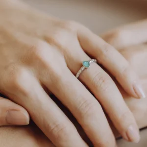 Memento as ring/assieraad zilver met groen model