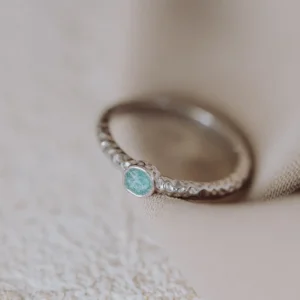 Round as ring/assieraad zilver groen profil