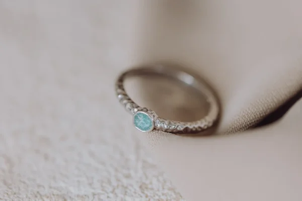 Round as ring/assieraad zilver groen profil