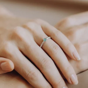 Round as ring/assieraad zilver groen