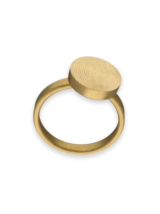 Graveerbare as ring / assieraad verguld