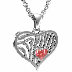 Vingerafdruk sieraad hanger hart met ascompartiment
