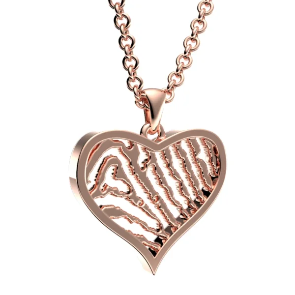 Vingerafdruk sieraad hanger hart