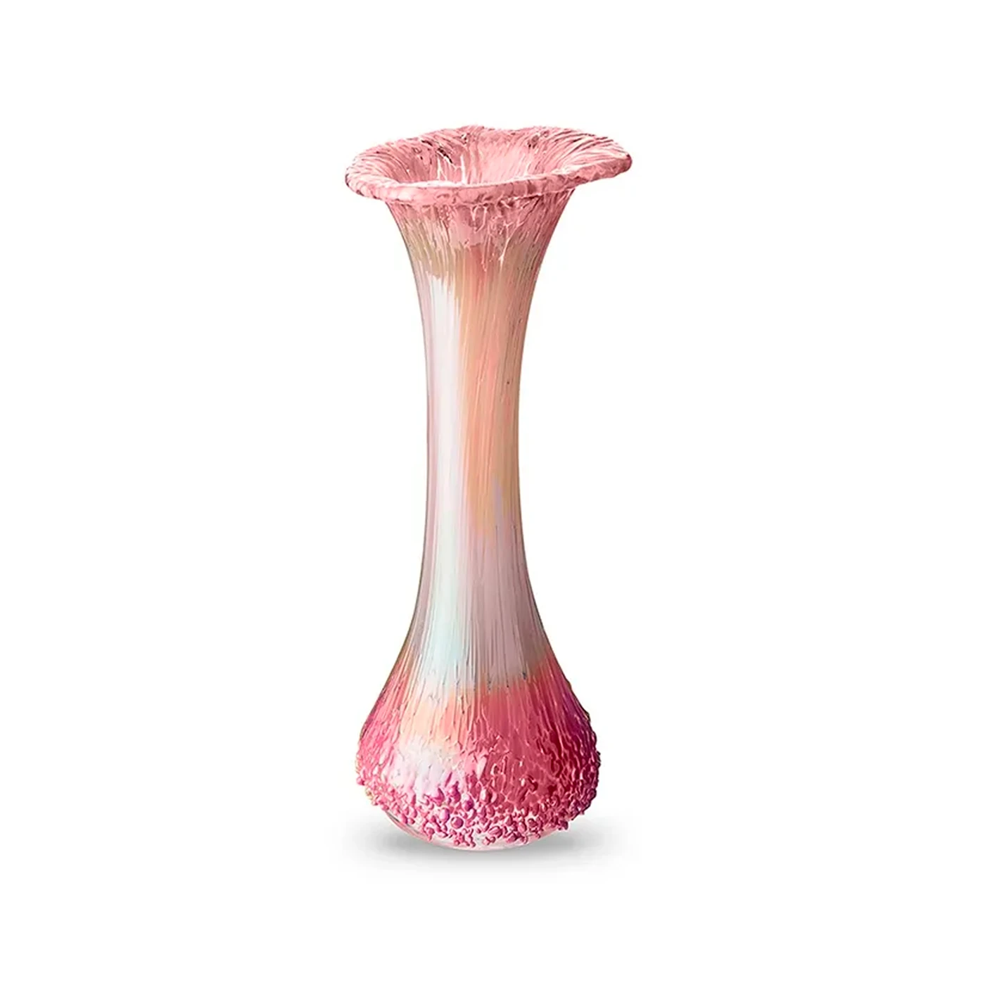 Glazen urn vaasje rose-beige kristalglas