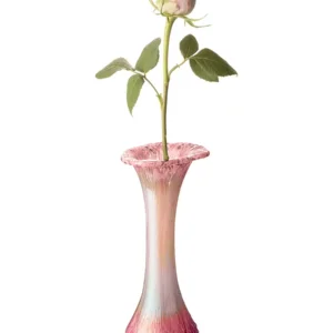 Glazen urn vaasje rose-beige kristalglas bloem