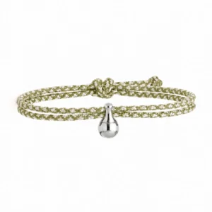EVER FAIR as armband / assieraad groen & beige met edelstaal