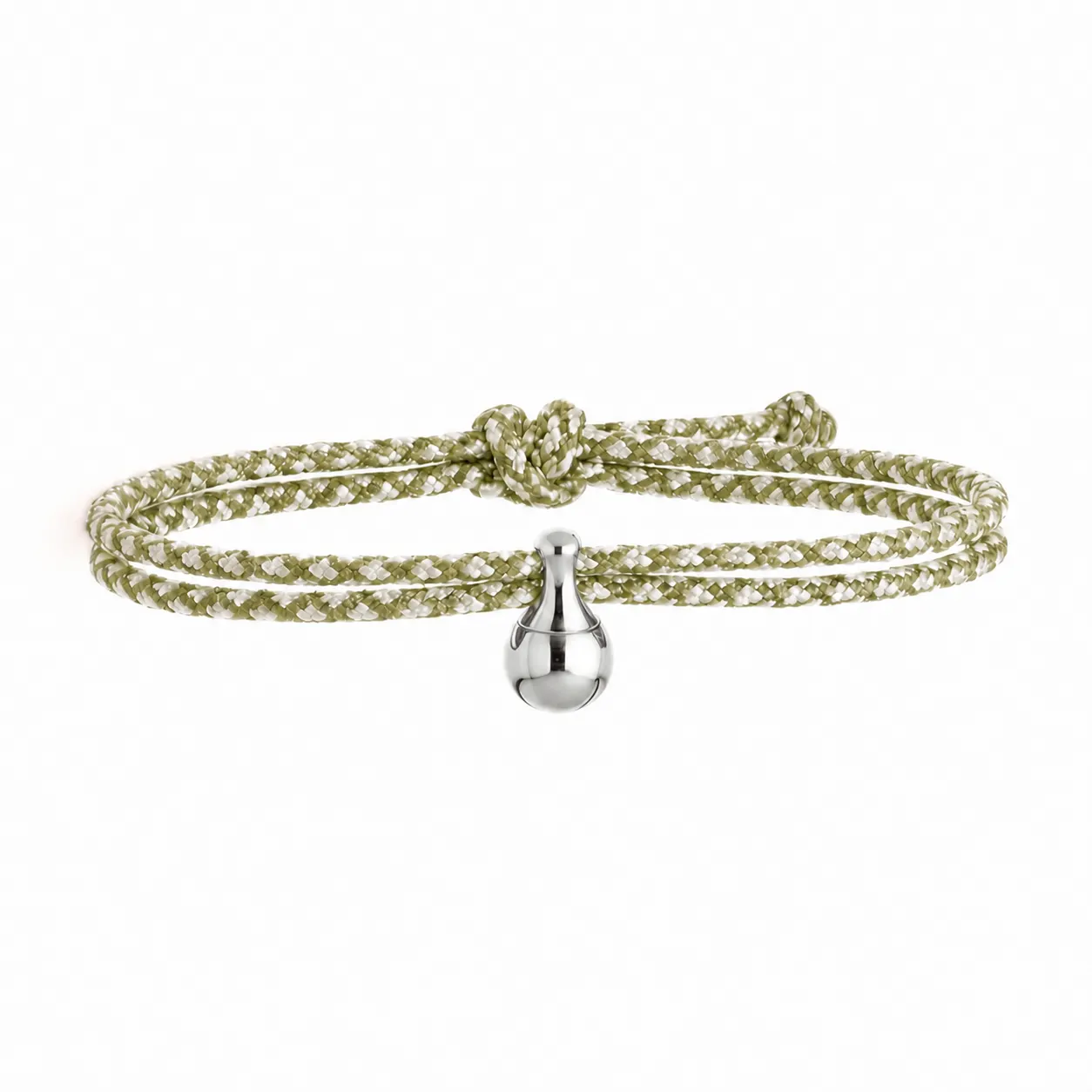 EVER FAIR as armband / assieraad groen & beige met edelstaal