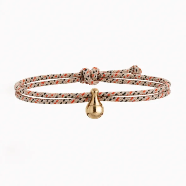 EVER CLOSE as armband / assieraad zand & oranje met goud
