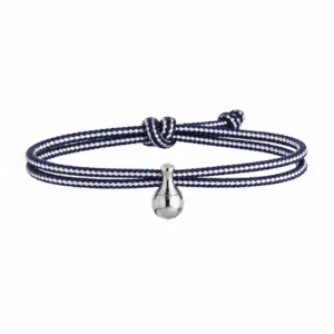 EVER GENTLE as armband / assieraad nachtblauw & wit met edelstaal